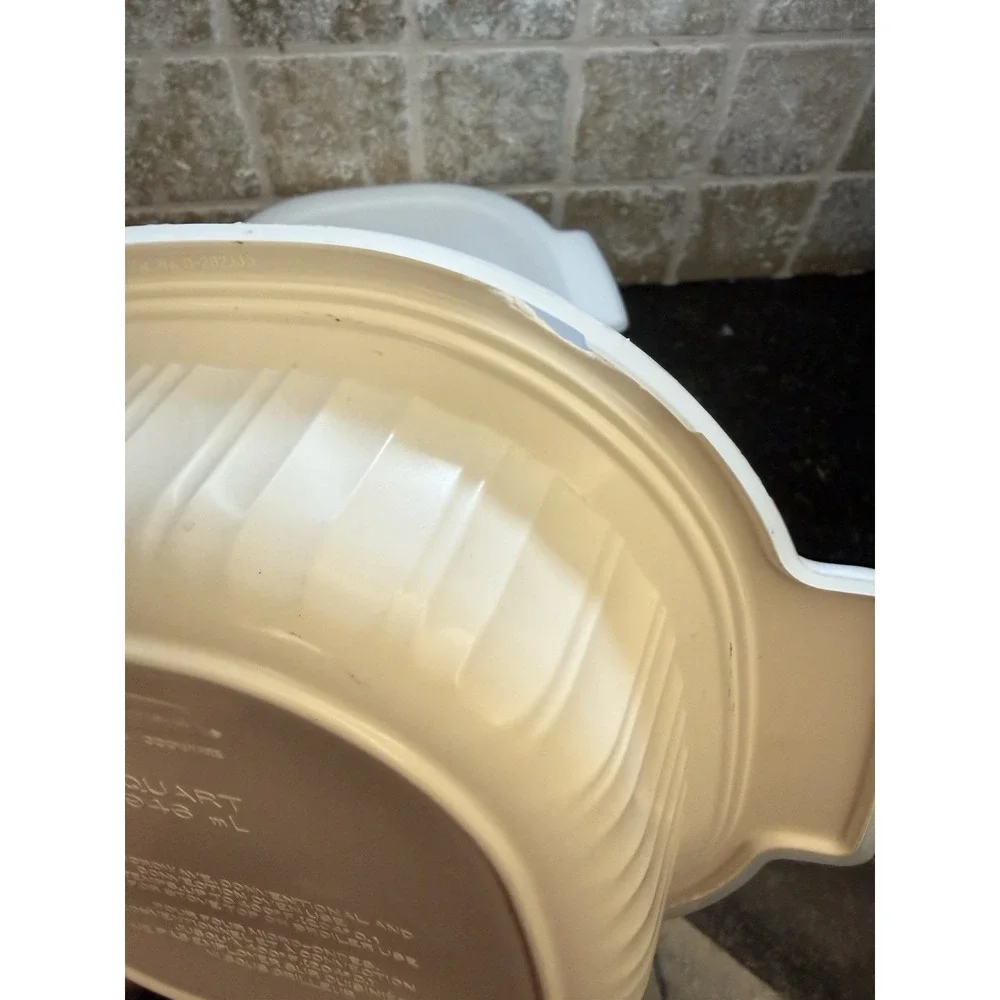 Vtg RUBBERMAID Microwave Cookware‎ 5 piece SET With Lids Beige Almond Steamer